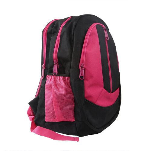 Polyester Pink College Bag - New, Durable, Stylist, Good Condition, India Origin, Standard Size, Black & Pink, Moisture Proof, Zipper Top Handle