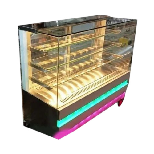 Sweet Display Counter - Stainless Steel, Glass, Silver, Electric, 4 Shelves | Heavy Duty, Perfect Finish