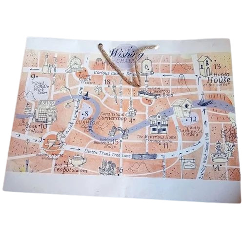 200 Gsm White Kraft Paper Printed Carry Bag