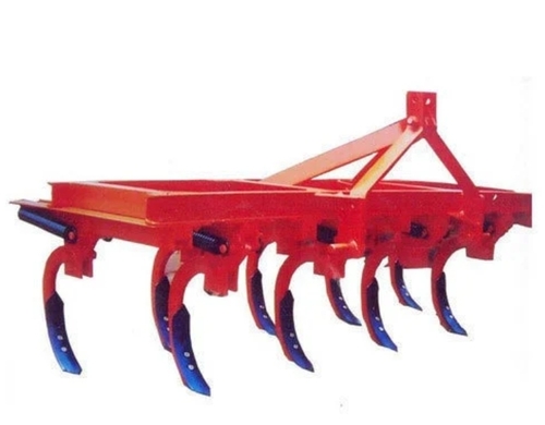 9 Tynes Agricultural Cultivator - Stainless Steel, Red | Heavy Duty Frame, Adjustable Tynes Spacing, Tractor Mounted