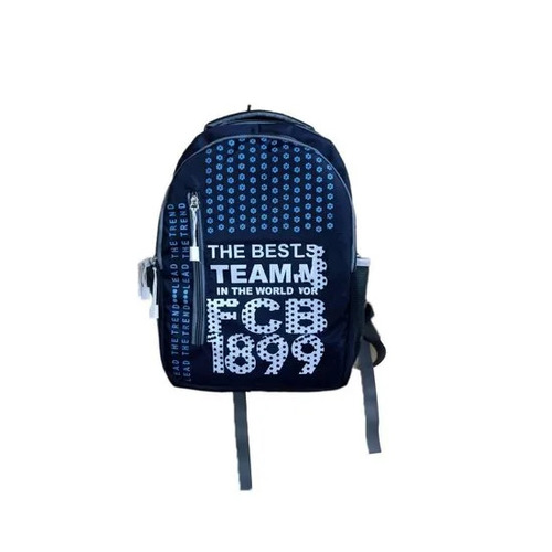 Blue Printed Nylon School Bag