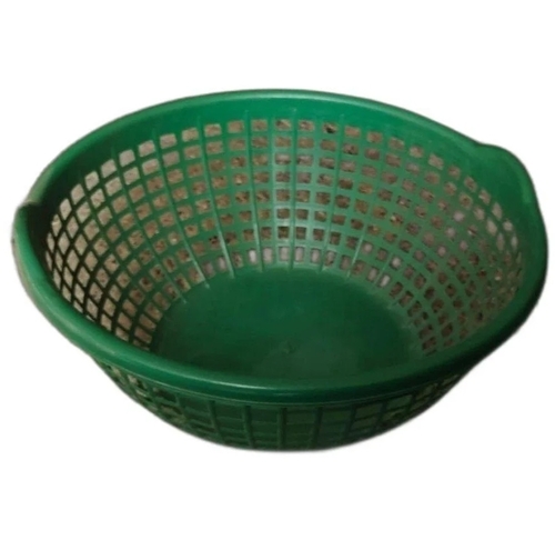 Green Plastic Basket - Plastic 15 Inch Diameter Vibrant Green Lightweight Stackable Rust Resistant