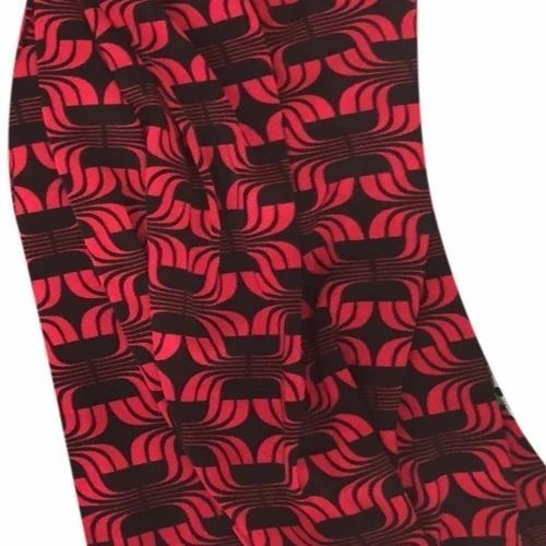 Red Printed 4 Way Lycra Garment Fabric