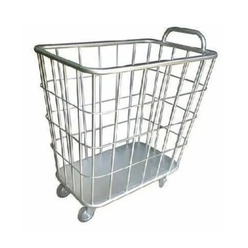 Stainless Steel Linen Trolley - Stainless Steel Silver All Sizes | Durable Smooth Rolling Corrosion Proof Hygienic Surface