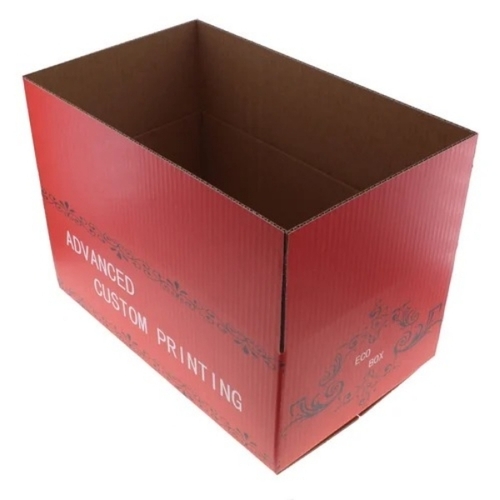 3 Ply Printed Corrugated Box - Kraft Paper All Sizes Red | Tear Resistant Moisture Resistant Customizable