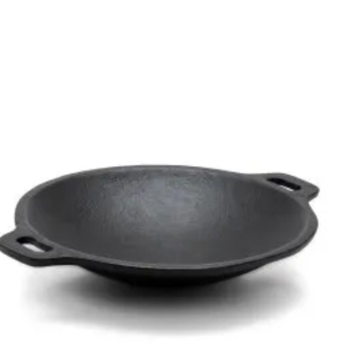 Aapam Pan - Cast Iron, Round, Black | Non-Stick, Heat Resistant, Lightweight Handle, Quick Cooking