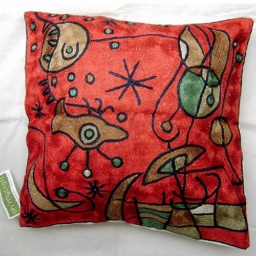 Decorative Print Velvet Cushion - Velvet Fabric, Multicolor, Square | Cotton Filled, Anti-Wrinkle, Easily Washable