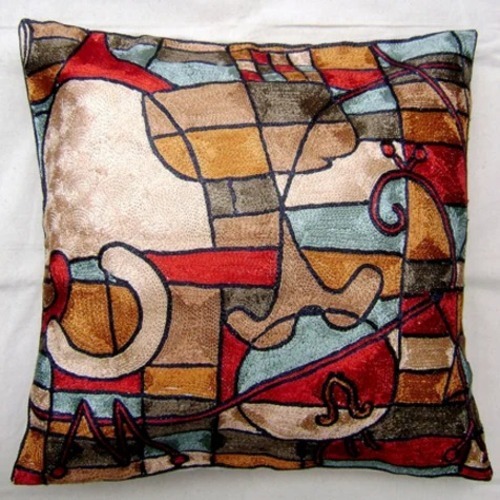 Decorative Velvet Cushion - Velvet Fabric, Cotton Filled, Multicolor, Square | Anti-Wrinkle, Easily Washable, Modern Design