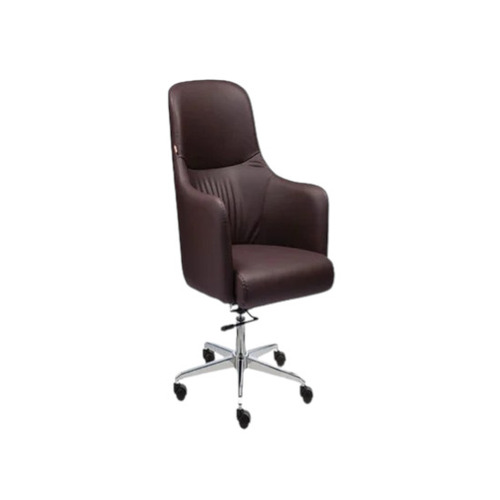 Mid Back Black Leather Office Chair