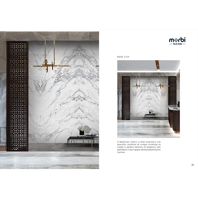 Nose Flip Gloss 1200X2400 Glossy Marble Colour Body Tile - Color: Blues