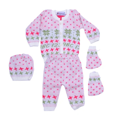 Printed Wool Kids Baba Suit Set
