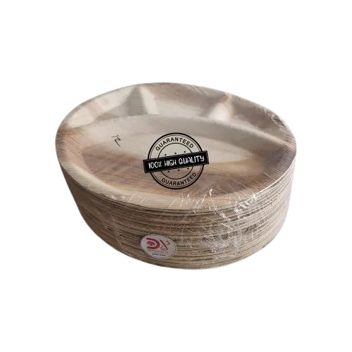 Round Disposable Areca Plates - Areca Leaf, 12 Inch, Brown | Disposable, Eco-Friendly, Lightweight