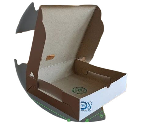 Sandwich Box - Unbleached Kraft Paperboard 5x5x2 Inch Brown, Moisture Proof Eco Friendly