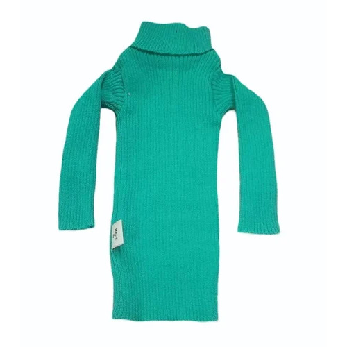 Sea Green Girls Woolen Sweater - Wool Fabric, Sea Green, Full Sleeve | Soft Warm, Comfortable Fit, Machine Washable