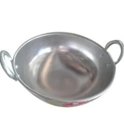 Stainless Steel Kadai - All Sizes, Silver, Polished | Durable, Rust Resistant, Even Heating, Ergonomic Handles