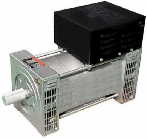7.5 Kva Single Phase Alternator - Iron Material, Silver and Black, 230V, 1500 RPM, Diesel Fuel | Commercial Use