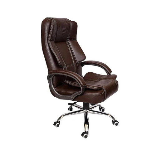 Black Leather Office Chair - Leather, Black, Height Adjustable, High Back, Adjustable Arm | Modern, Durable, Easy to Clean, Eco-Friendly, Skin Friendly