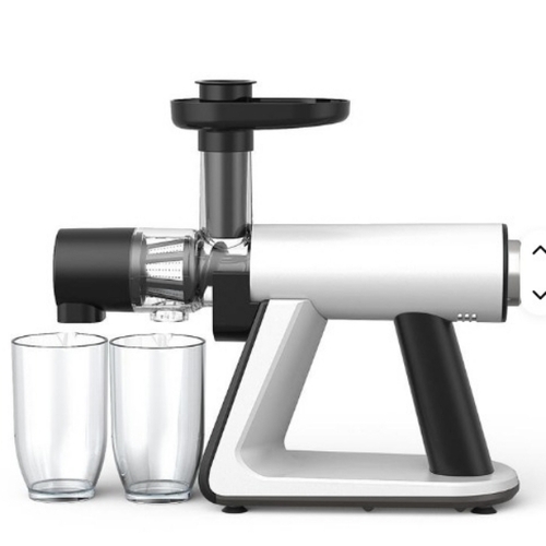 Horizontal Slow Juicer - Plastic & Stainless Steel, White, 220-300V | Quiet, Energy-Efficient, Durable Motor, Nutrient Retention, Pulp Separation