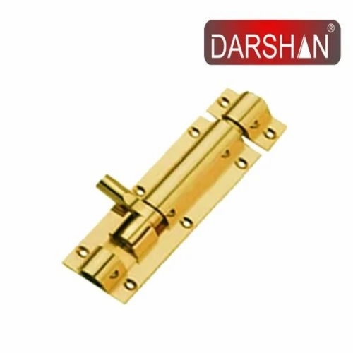 Brass Tower Bolt - Brass, Polished Gold, Rectangular | Durable, Corrosion Resistant, Reliable Locking