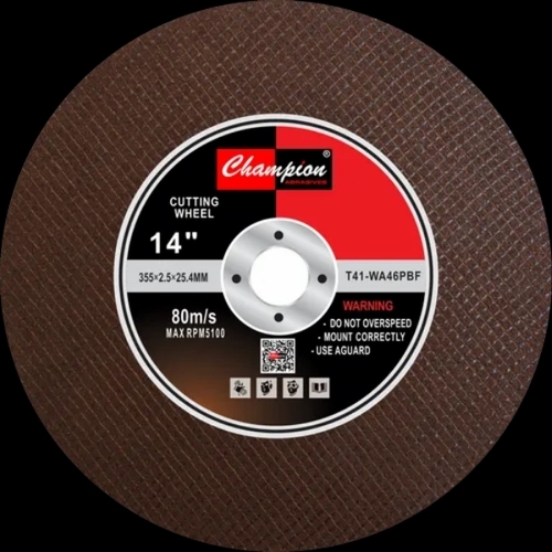CHAMPION ABRASIVES ALUMINIUM OXIDE 14" CUTTING WHEEL - BROWN 2 NET, 14 INCH