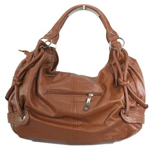 Ladies Leather Bag - Genuine Leather Standard Size Brown | Water Resistant Zipper Closure Soft Smooth Texture