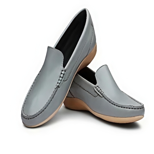 Ladies Semi Formal Shoe - Leather, Medium Heel, Neutral Colors | Breathable, Durable, Washable