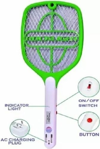 Rechargable Mosquito Swatter Bat - ABS Plastic, Multicolour, Free Size | Portable, Easy To Use, Mosquito & Insect Control