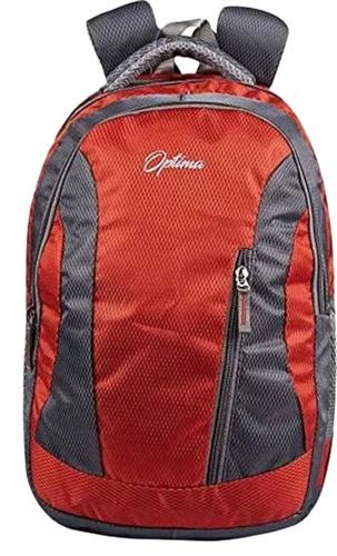 Red Polyester School Bag