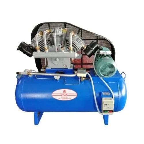 Commercial Air Compressor - Metal, Standard Size, Blue | Reciprocating, 90-100 Psi, Portable with Wheels