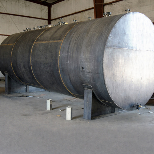 Horizontal Mild Steel Storage Tank - IS 2062 Mild Steel Silver Welded Fabrication | Leak Proof Rust Resistant High Strength Stable Base