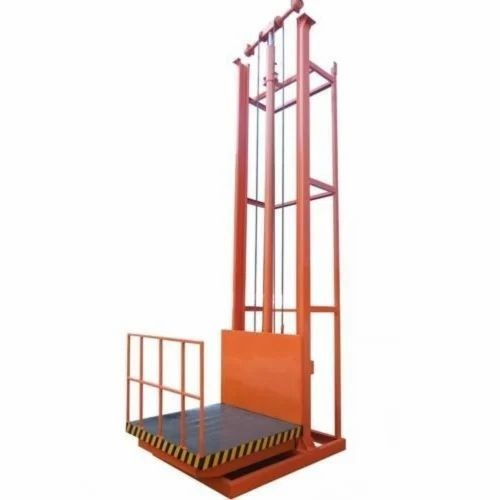 Industrial Hydraulic Goods Lift - Stainless Steel 1 Ton Capacity 15 Feet Height | Manual Caged Door Mild Steel Structure 12 Months Warranty