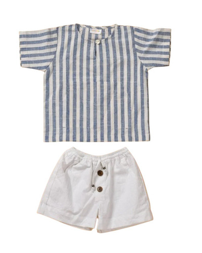 Kids Cotton Shirt Shorts Set