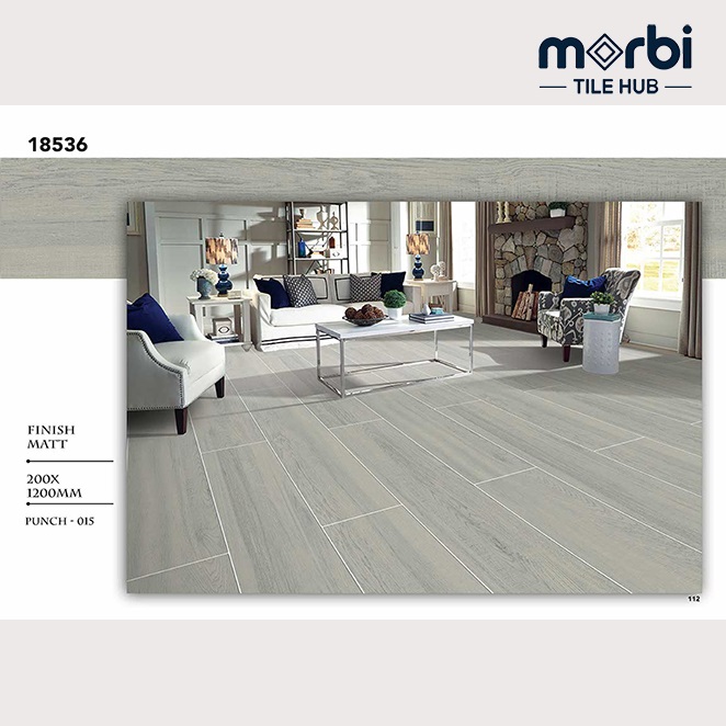 Light Grey Modern Wood Look 200x1200 Matt Wooden Plank Tile - Color: Grays