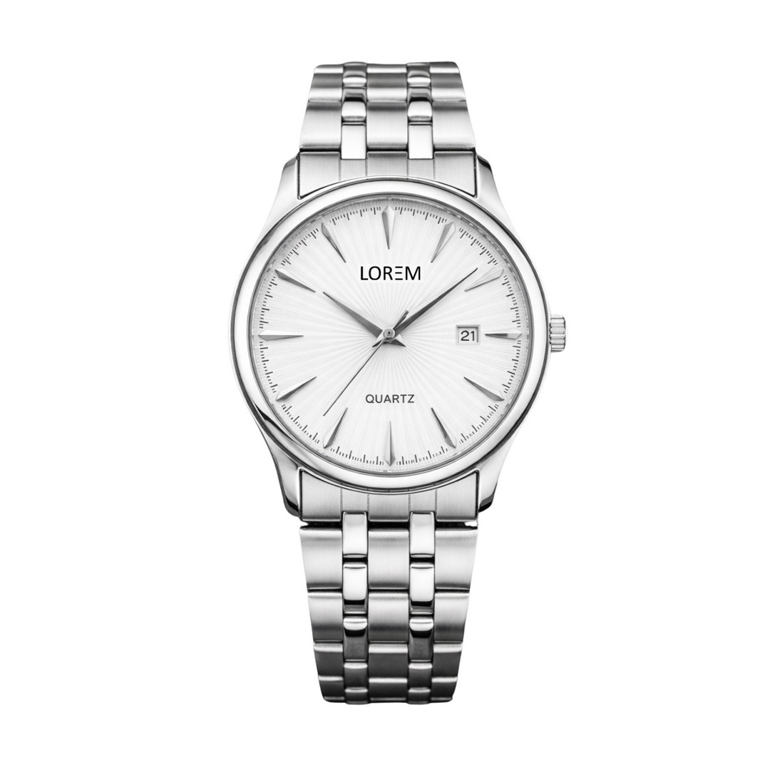 Lorem White Date Function Analog Watch For Men Lr174 - Color: White(Dial)