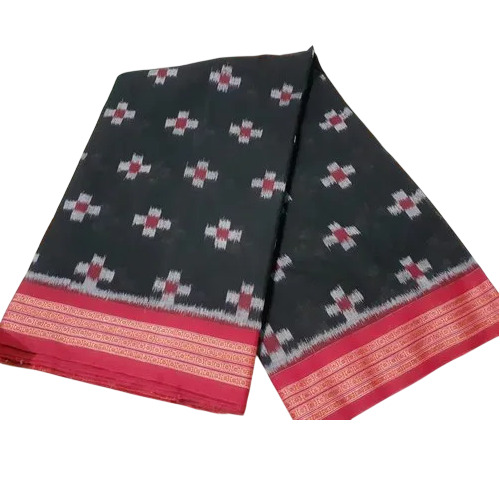 Black Deha Bandha Cotton Saree
