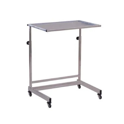 Mayo Trolley - Stainless Steel Standard Size Silver | Polished One-Piece Design Easy to Use 4-Wheel Portable Floor Trolley