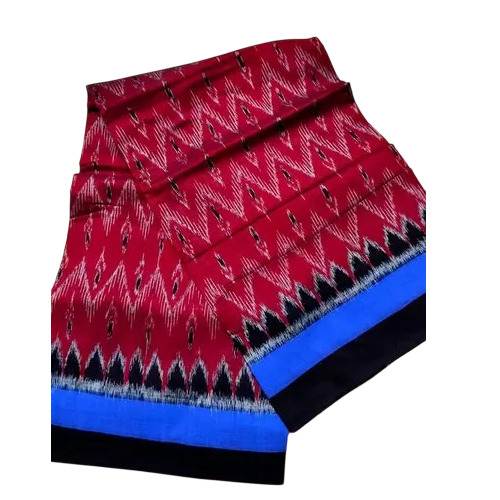 Multicolor Deha Bandha Cotton Saree - 5.5 Meter, Maroon, Hand Made | Women, Festive, Printed, Bengali Style