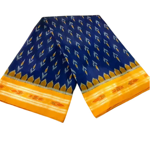 Navy Blue Deha Bandha Cotton Saree - 5.5 Meter Length, With Blouse Piece | Hand Made, Festive, Summer, Bengali Style