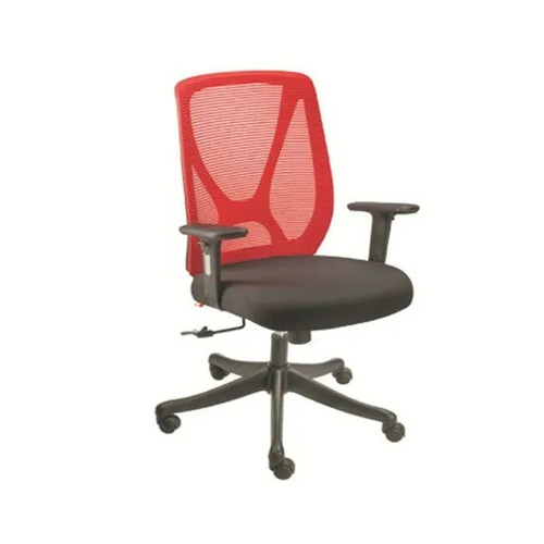 ABP-595 Mesh Office Chair - Foam Material, 18 Inch Height, Black Red | Durable, Easy To Clean, Skin Friendly, Polished Finish
