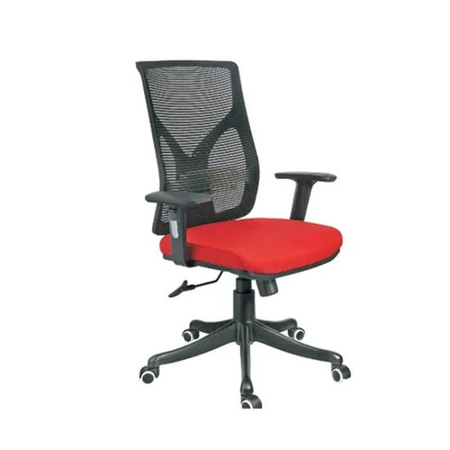 ABP-600 Mesh Office Chair - Foam Material, 18 Inch Height, Black/Red, Durable and Easy to Clean