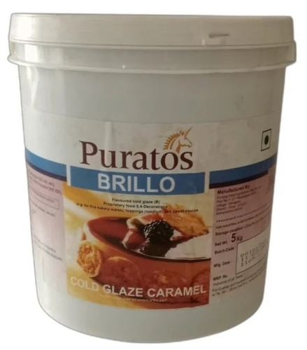 Cold Glaze Caramel - 5 kg Brown Liquid, Thick Consistency, Glossy Finish, Ready-to-Use Dessert Topping