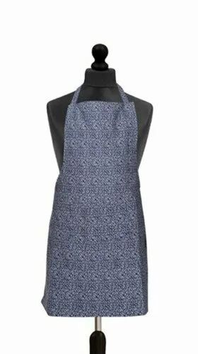Dark Blue Cotton Apron - Medium Size, Dark Blue Cotton, Printed Design | Durable, Fine Finished, Modern Kitchen Style