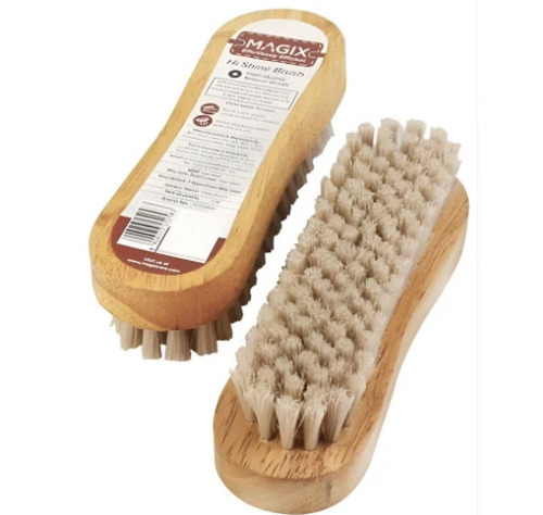 Wooden Shoe Brush  - Color: Black/Neutral/Natural/Horse Hair