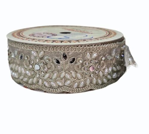 3.7inch Zari Work Net Lace
