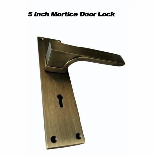 5 Inch Mortice Door Lock - Zinc, 5 Inch, Silver | Matte Finish, Rectangular Shape, Easy to Install