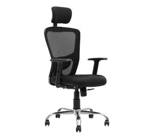 Adjustable Office Chair - Black, High Back, Rotatable, Height Adjustable, Fixed Arms | Durable, Skin Friendly, Easy to Clean