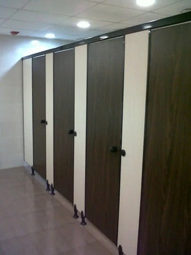 Cubicle Toilet Partitions - HPL Compact Board 4x4x8.6 Feet 12 mm Thick | Commercial Public Sanitation 2 Compartments