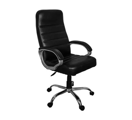 Leather Boss Office Chair - Leather 60x40x55 cm Black Height Adjustable Durable Easy to Clean Skin Friendly