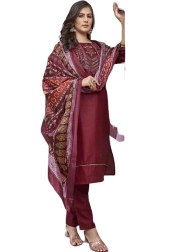Maroon Cotton Kurta Sets