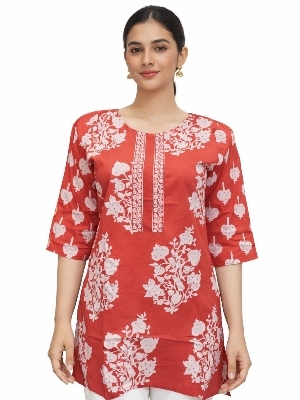 Premium Design Ladies Short Kurti - Color: Pink